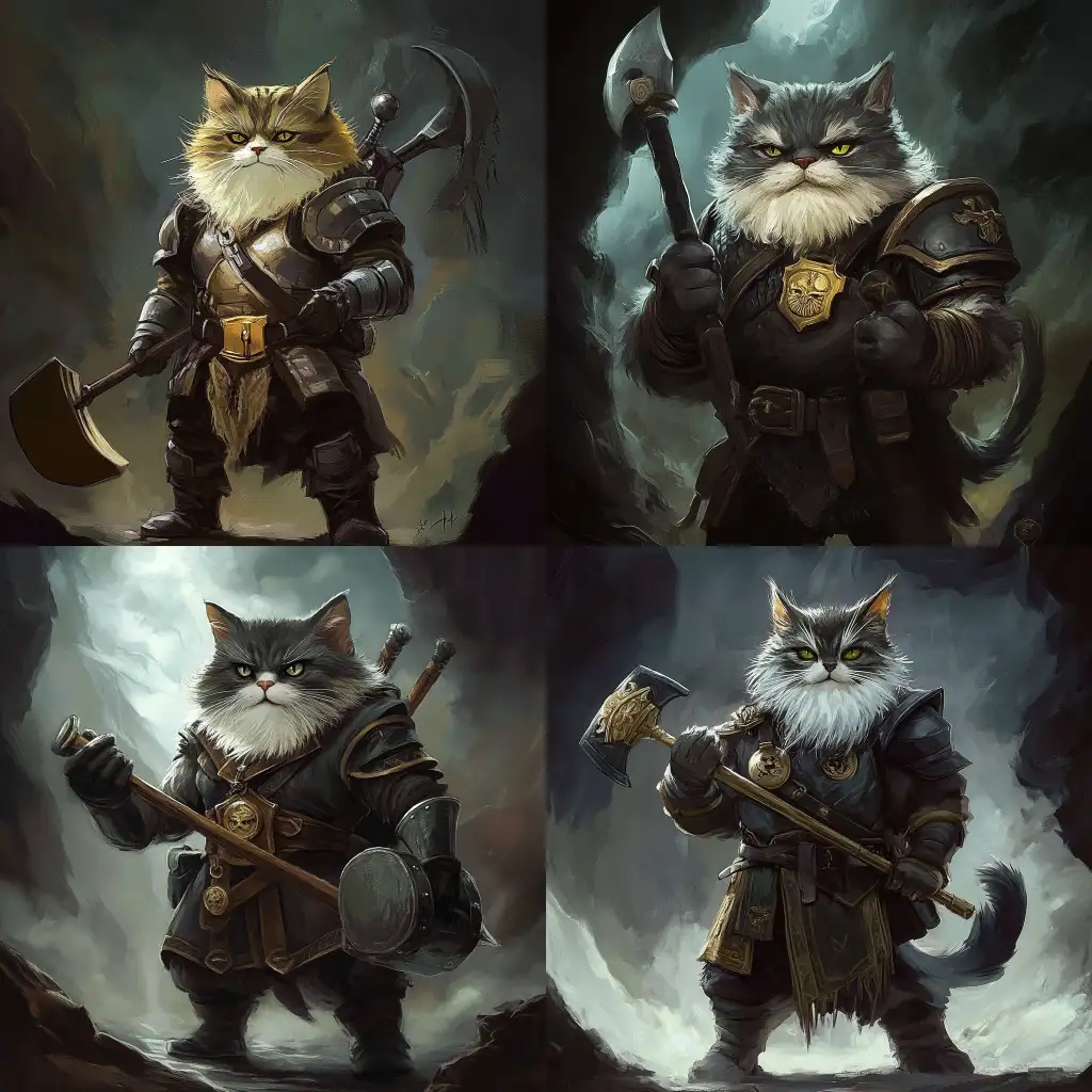 Bearded-Humanoid-Cat-Paladin-Wielding-Halberd-in-Fantasy-Armor
