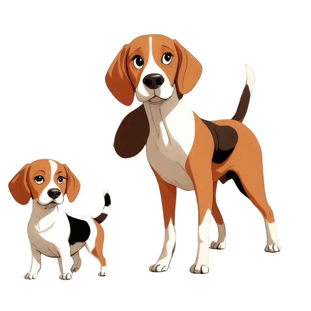 Realistic-Cartoon-Beagle-PNG-Creating-a-Whimsical-Pet-Portrait