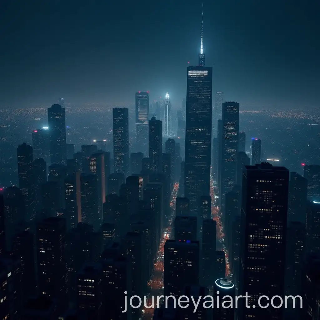 Night-Cityscape-with-Illuminated-Towers