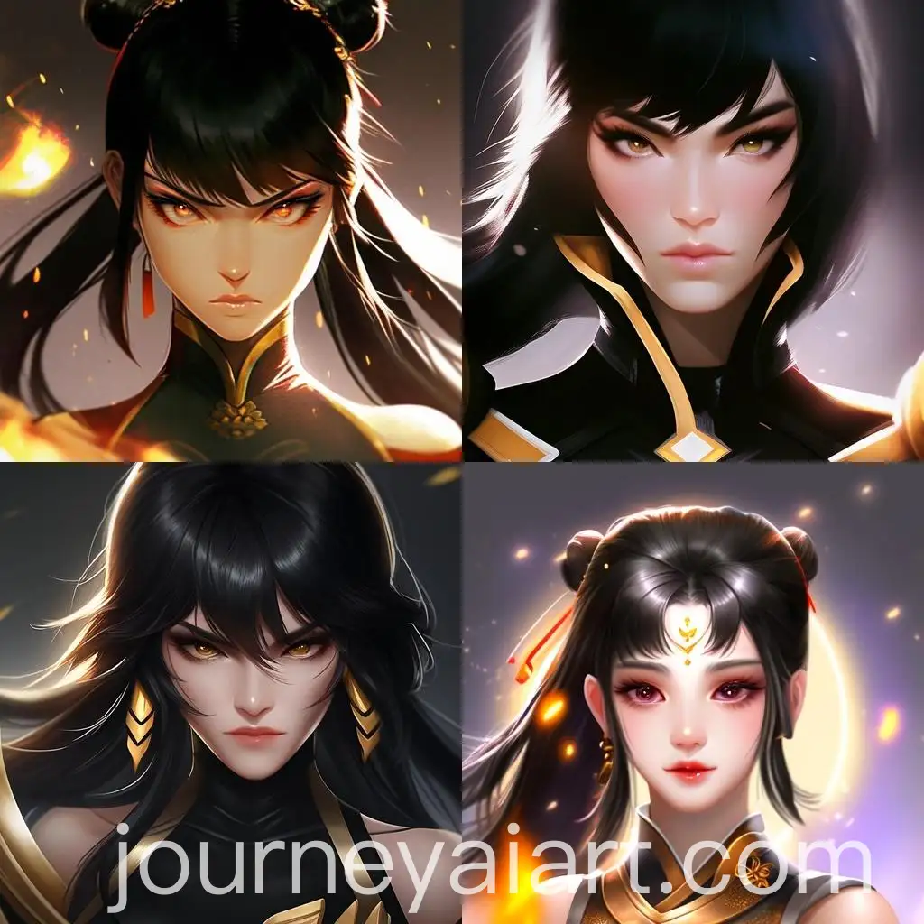 Yang-Woman-with-Black-Hair-and-Golden-Eyes-Digital-Art