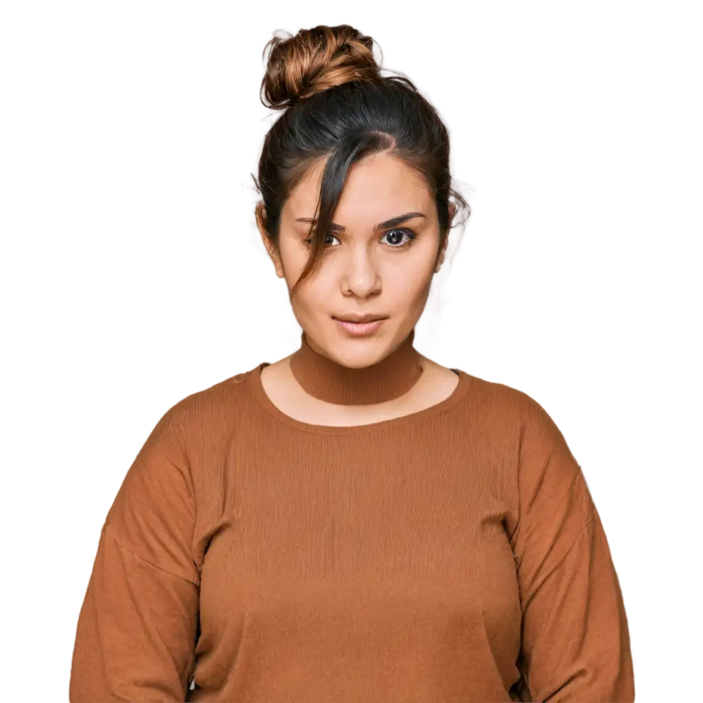 Brown-Hair-Messy-Bun-PNG-Image-HighQuality-Transparent-Format-for-Versatile-Use