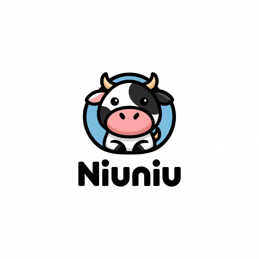 LOGO Design for Niuniu Cute Little Cow with Simple Modern Style for Internet Industry