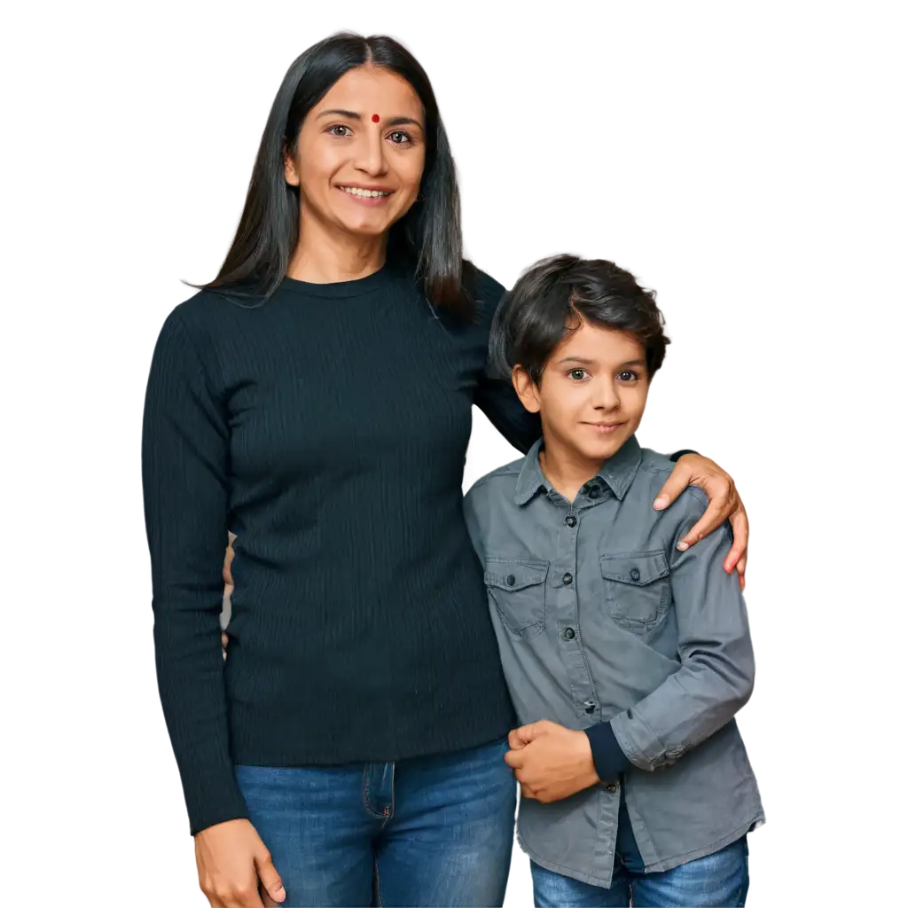 Indian-Family-PNG-Image-with-Clear-Faces-35-Year-Old-Parents-and-9-Year-Old-Son-in-Dark-Theme