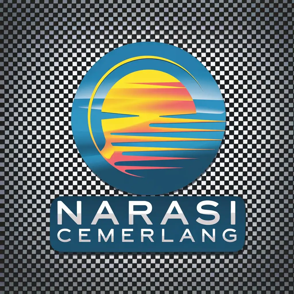 Modern Sunrise Logo for YouTube Channel Narasi Cemerlang Sky Blue and Yellow Picture Mark