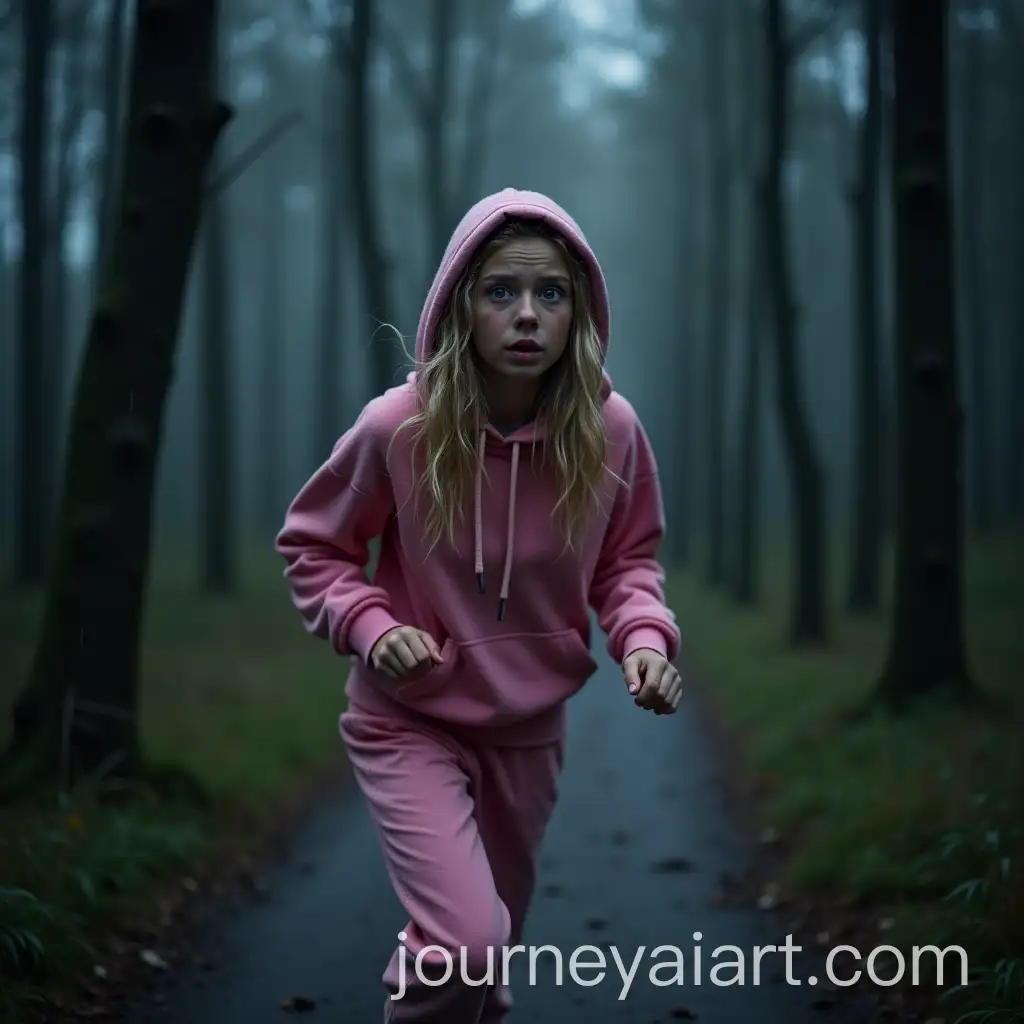 Teenage-Girl-in-Rainy-Night-Forest