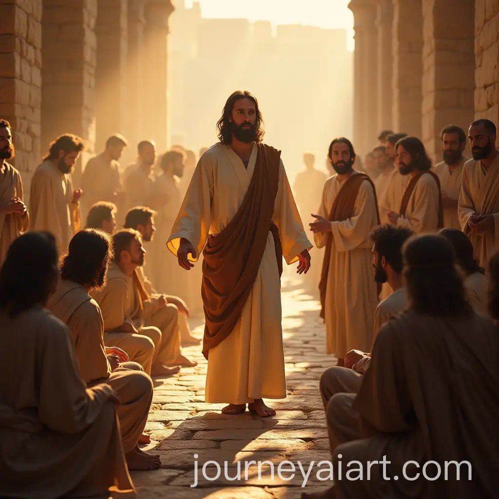 Jesus-Christ-Narrating-Stories-to-Followers-at-Jerusalem-Temple
