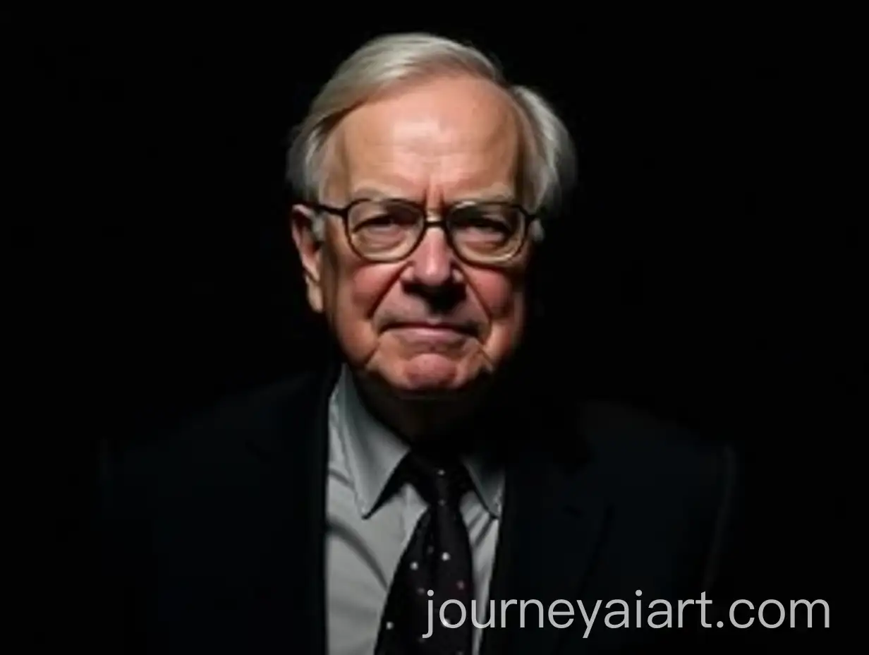 Realistic-Portrait-of-Warren-Buffett-on-Black-Background
