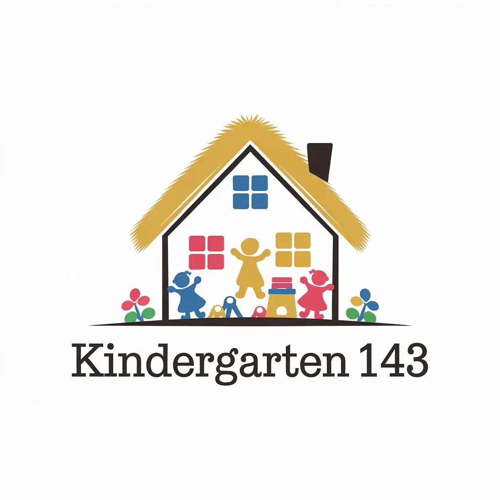 LOGO-Design-for-Kindergarten-143-Playful-House-Joyful-Children-and-Engaging-Toys