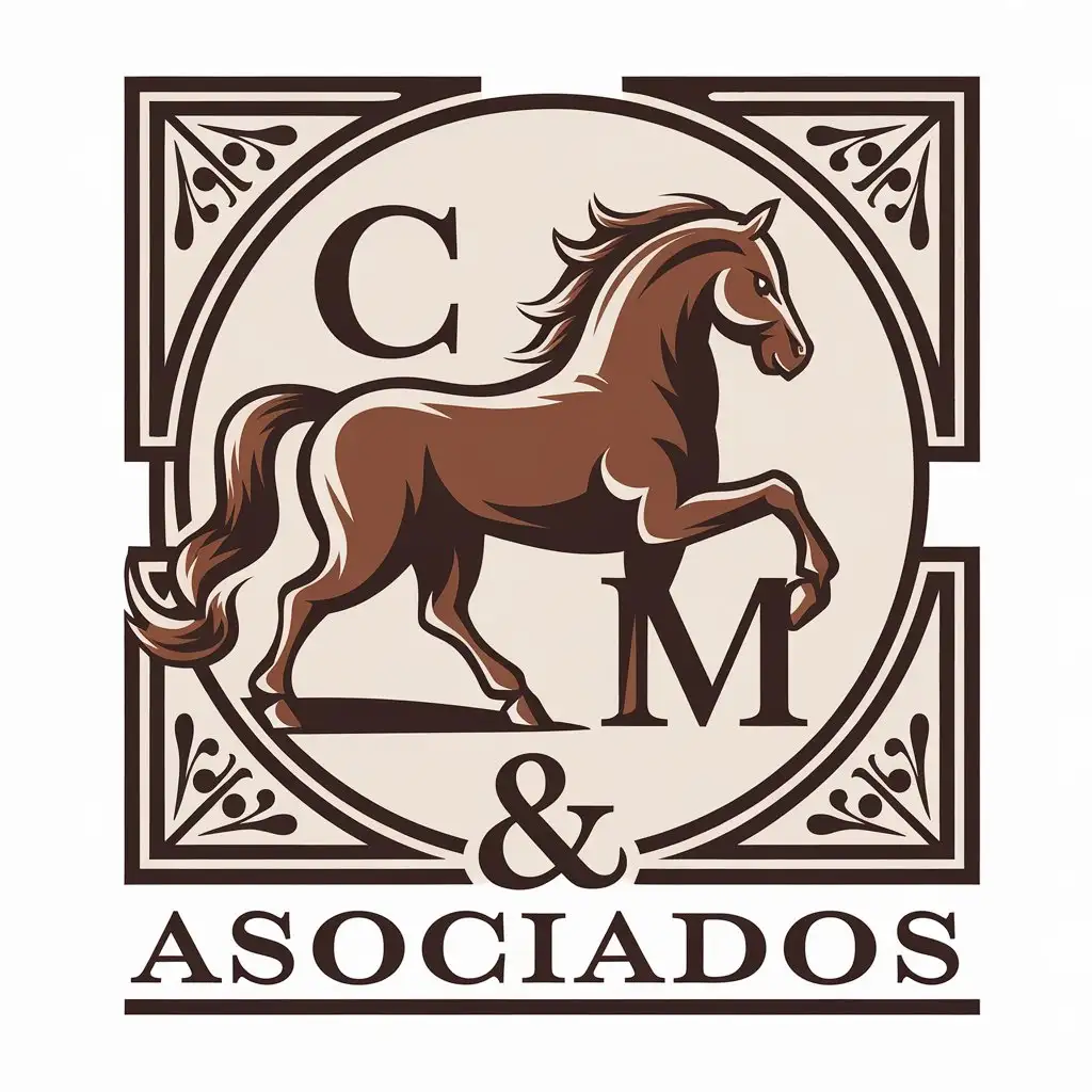 LOGO Design for CM Asociados Brown Horse Symbol for Real Estate Industry