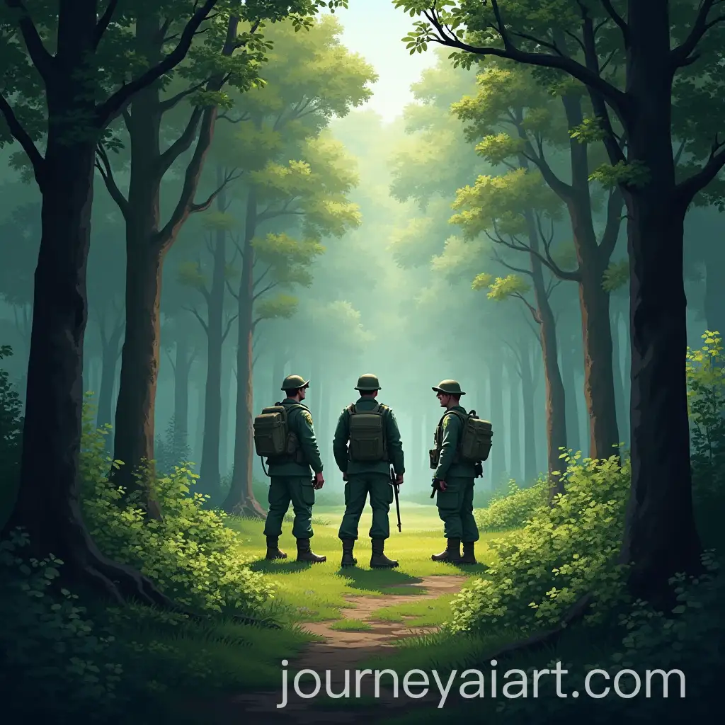 Military-Men-in-Forest-Glade-Surrounded-by-Hidden-Figures