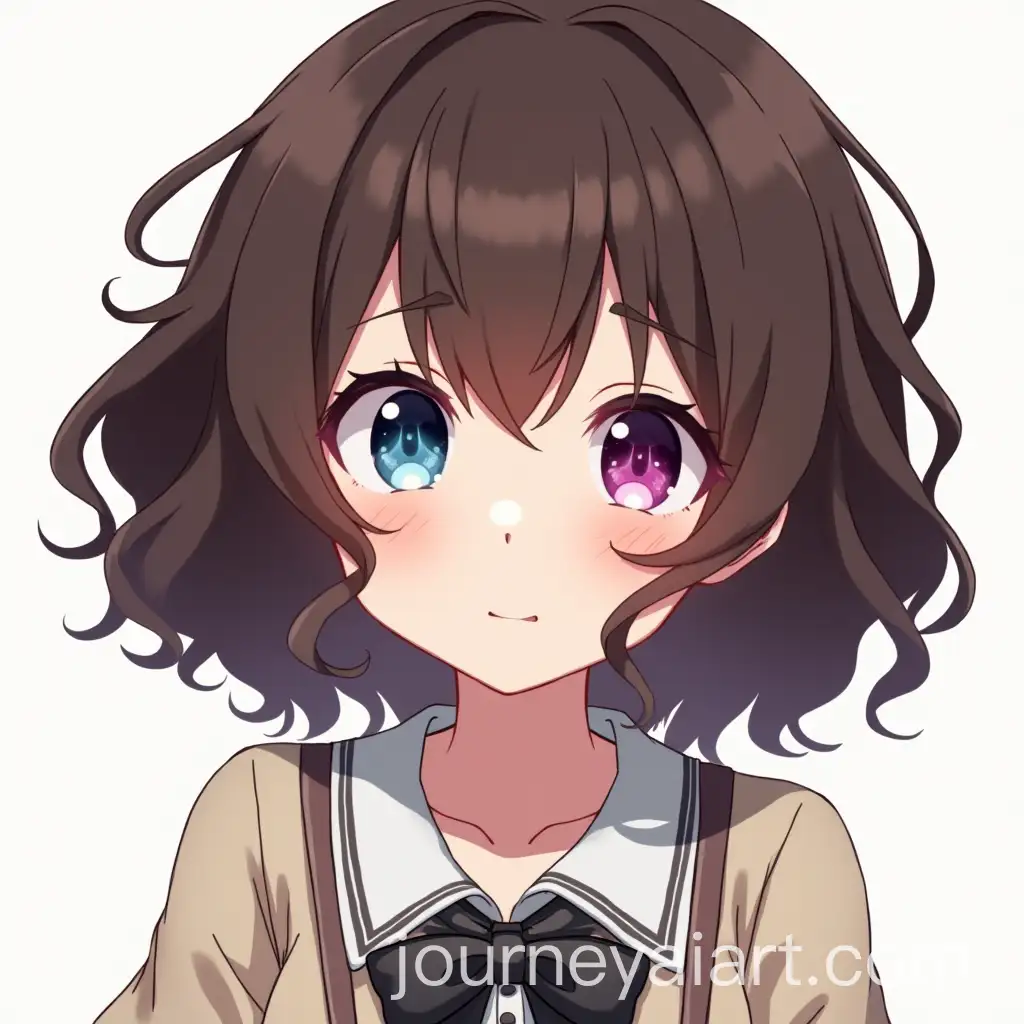 Brunette-Girl-with-Curly-Hair-and-Unique-Colored-Eyes-in-Muichiro-TokitoInspired-Outfit