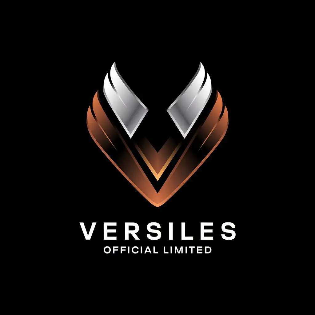 LOGO Design for VERSILES OFFICIAL LIMITED Silver Black and Brown Shadow Aesthetic Style with a Clear Background