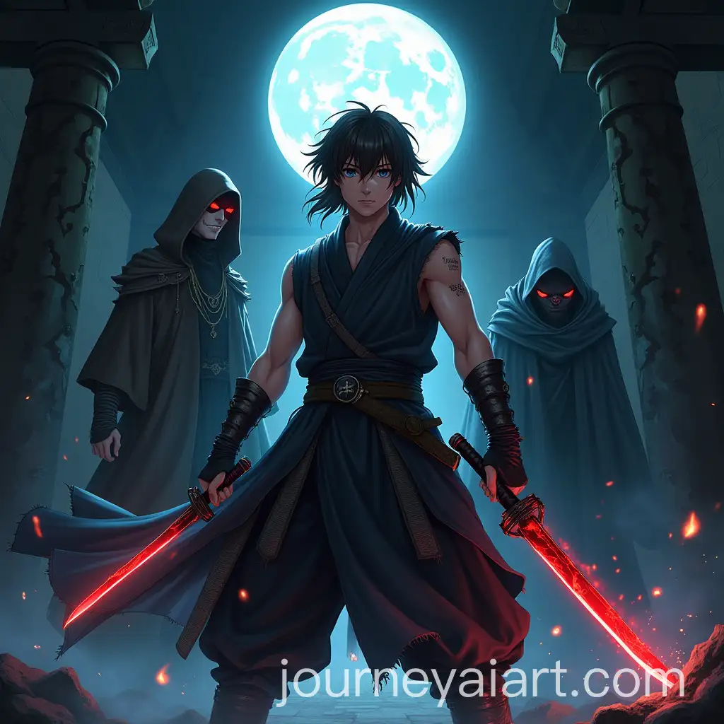 Dramatic-Cover-Image-Soul-Blade-Shogun-Warrior-Ryu-Kazuma-and-Rogue-Yokai-Takeshi-in-Dark-Temple-Battle