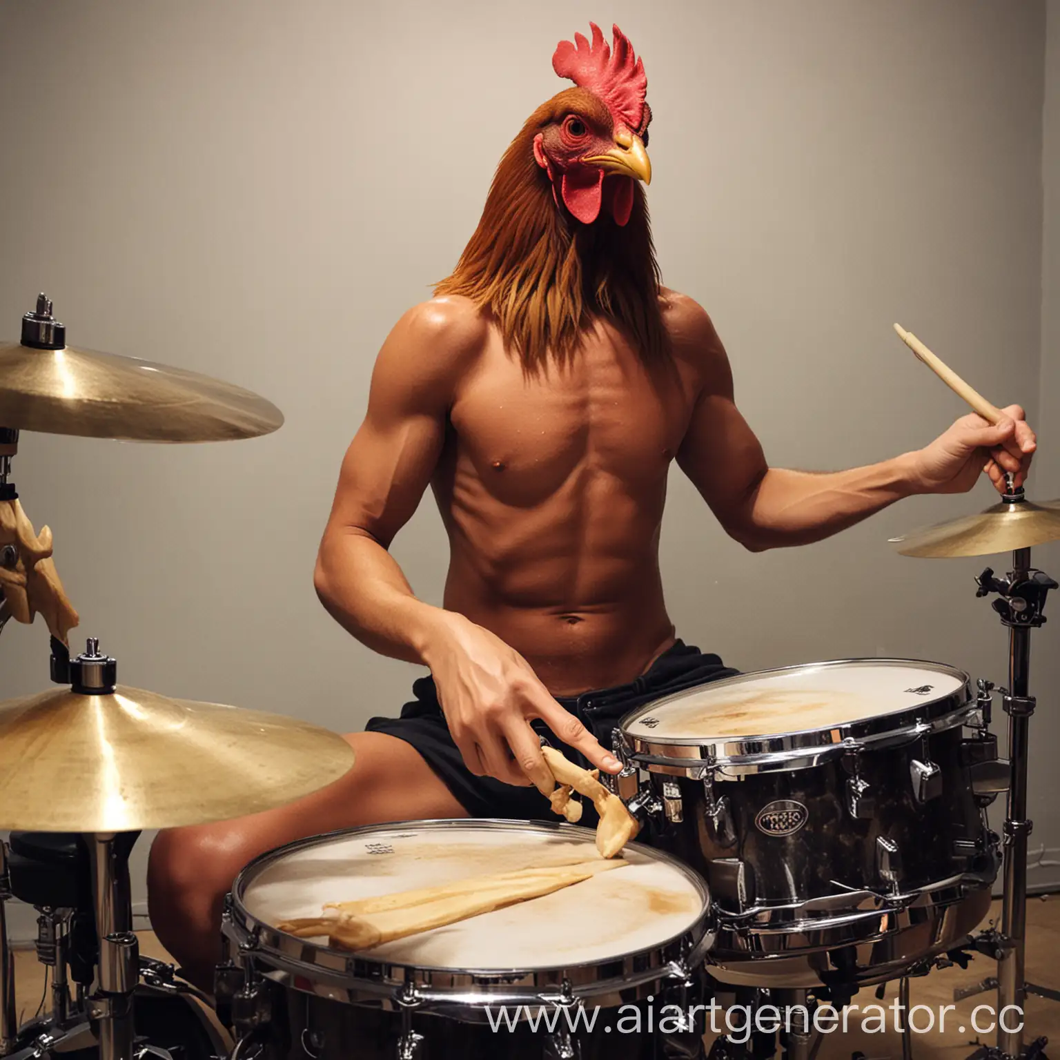 Drummer-Playing-with-Chicken-Drumsticks