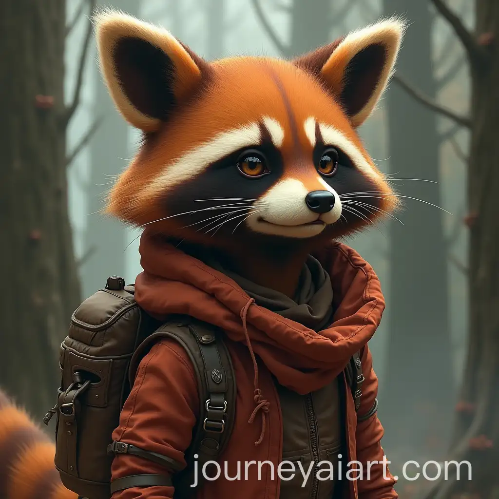 Female-Humanoid-Copper-Raccoon-Rogue-Character-in-Stealth-Mode