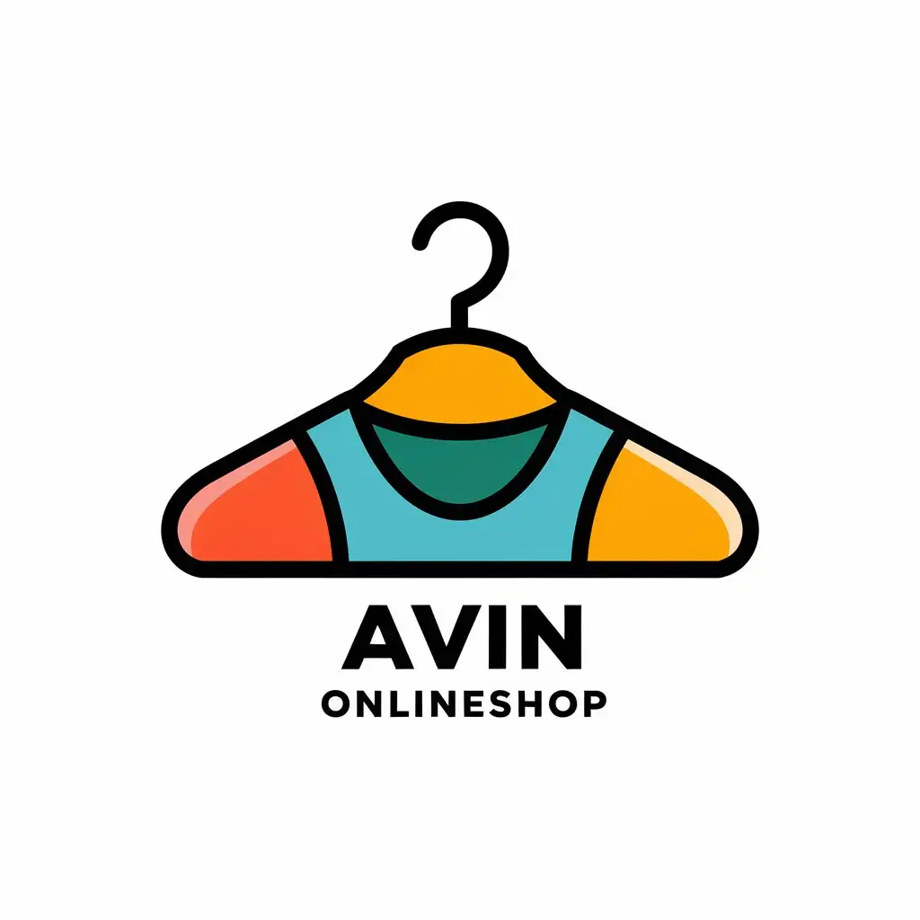 a vector logo design,with the text "avin onlineshop", main symbol:clothes,Moderate,be used in clothes industry,clear background