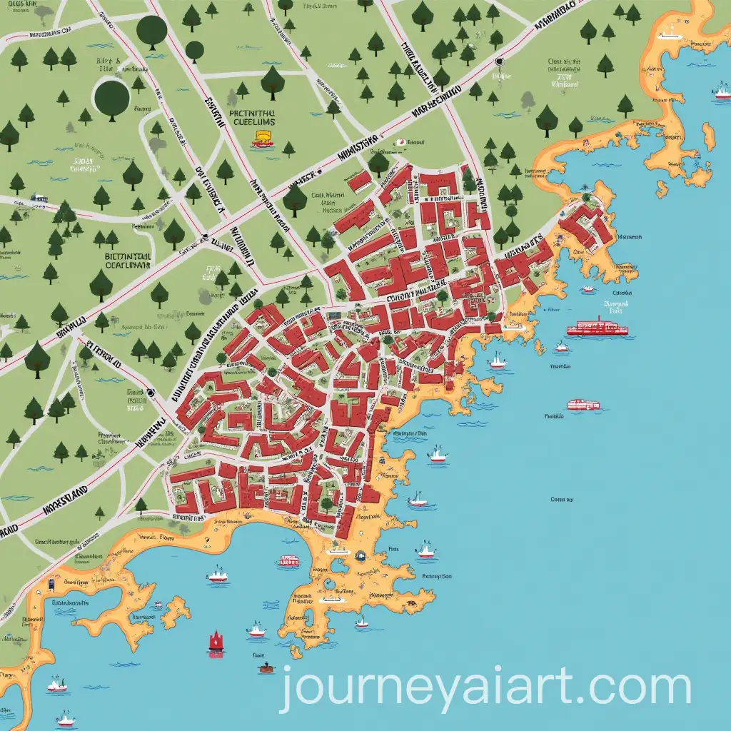 Vibrant-Aerial-Map-of-Marstrand-Island-with-Geometric-Detailing