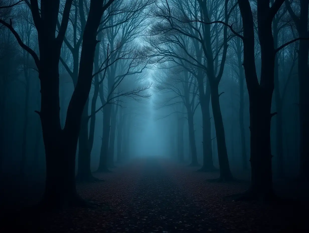 forest at night, dark fantasy halloween background