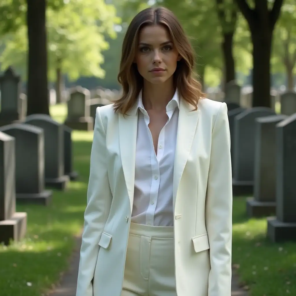 Teagan-Croft-as-Female-Vessel-of-Lucifer-in-White-Suit-in-Graveyard