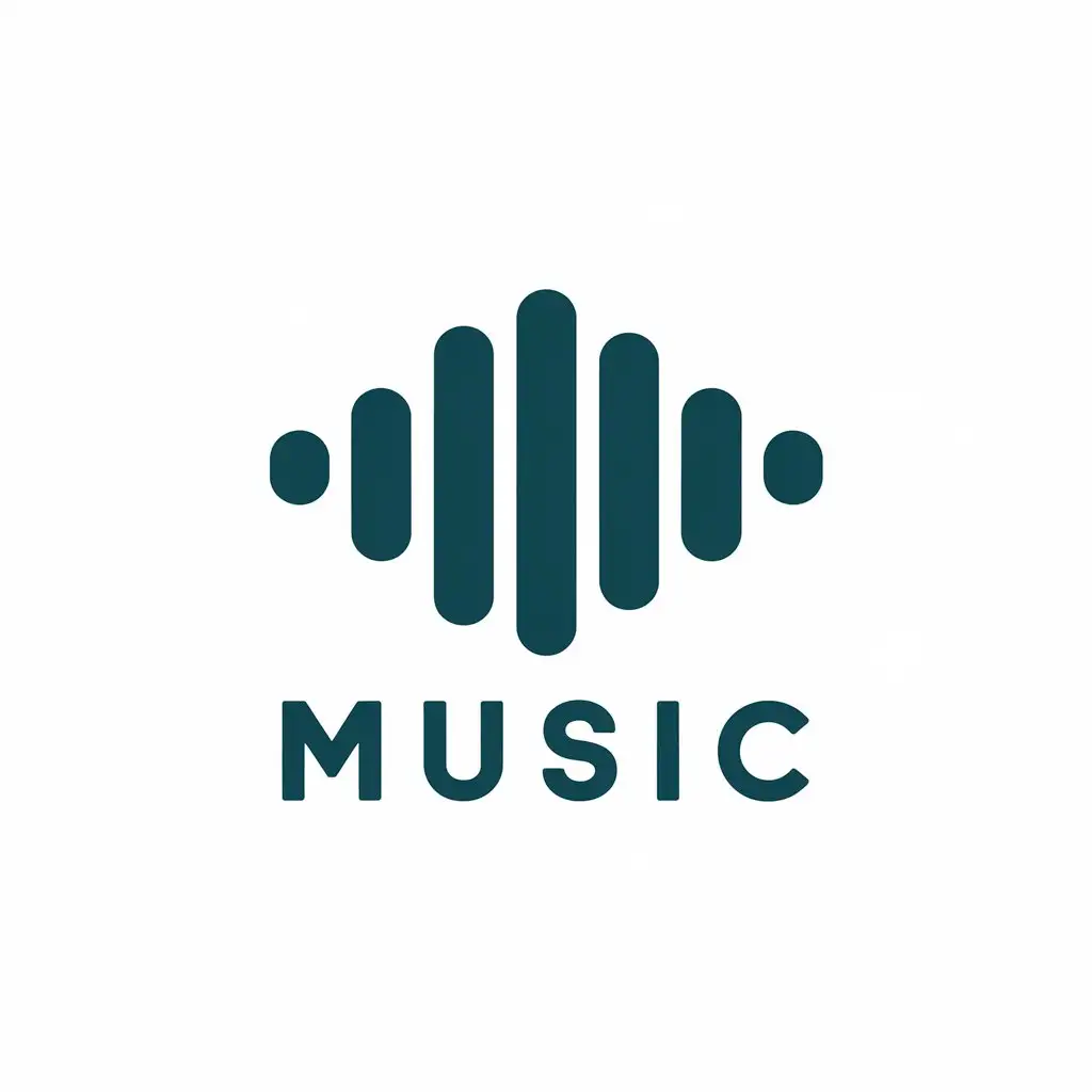 a vector logo design,with the text "Music", main symbol:Sound icon,Moderate,clear background