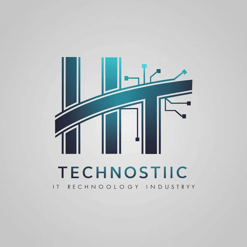 LOGO Design for HT Modern Sleek and Minimalistic with Horizon and Bridge Elements in Blue and White