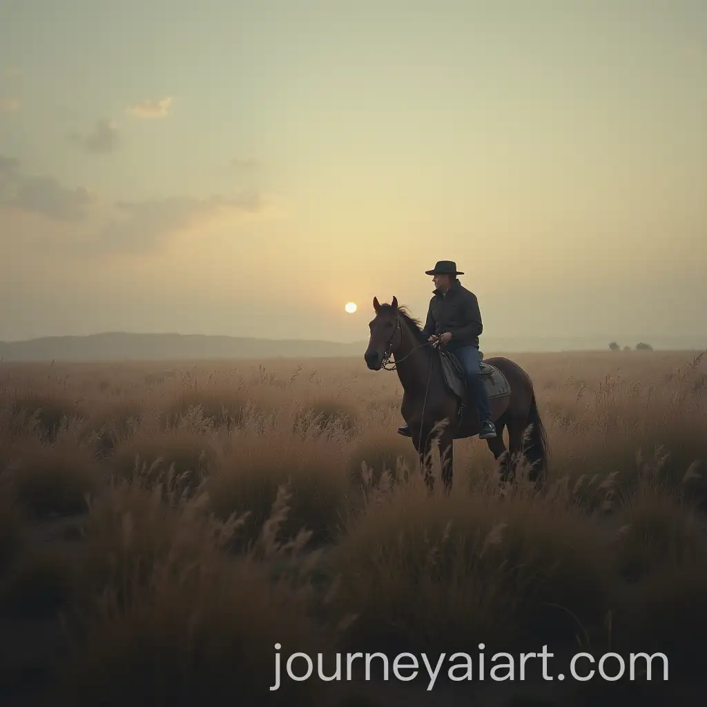 Lone-Rider-Returning-Home-at-Dusk