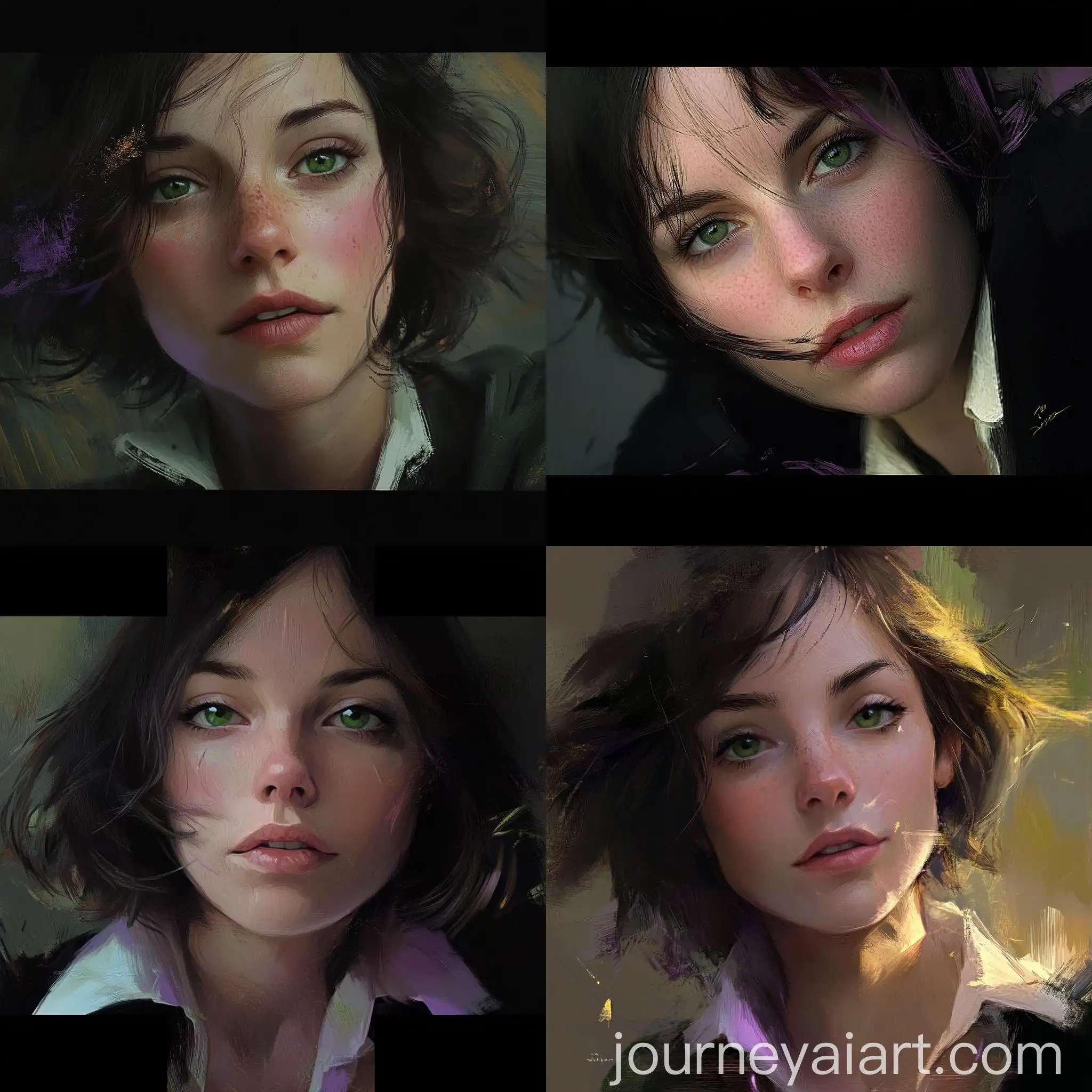 Brunette-Girl-with-Green-Eyes-and-Short-Hair