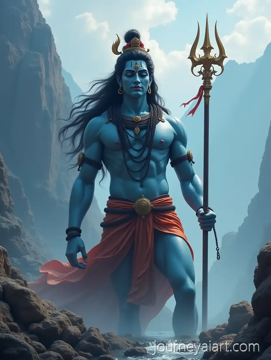 Majestic-Lord-Shiva-Meditating-on-Mount-Kailash-Amidst-Divine-Aura