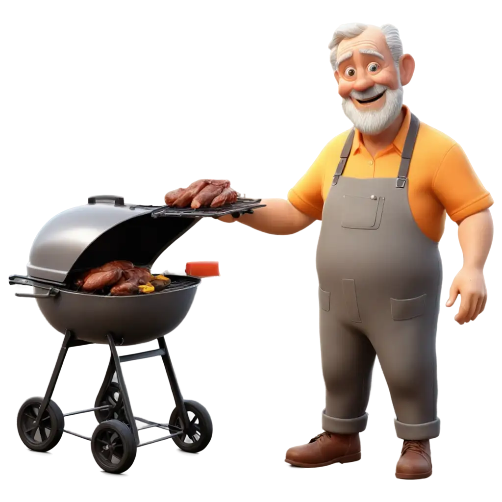 3D-PixarStyle-PNG-Image-of-a-WarmHearted-Old-Man-Grilling-in-a-Corinthians-Soccer-Team-Shirt