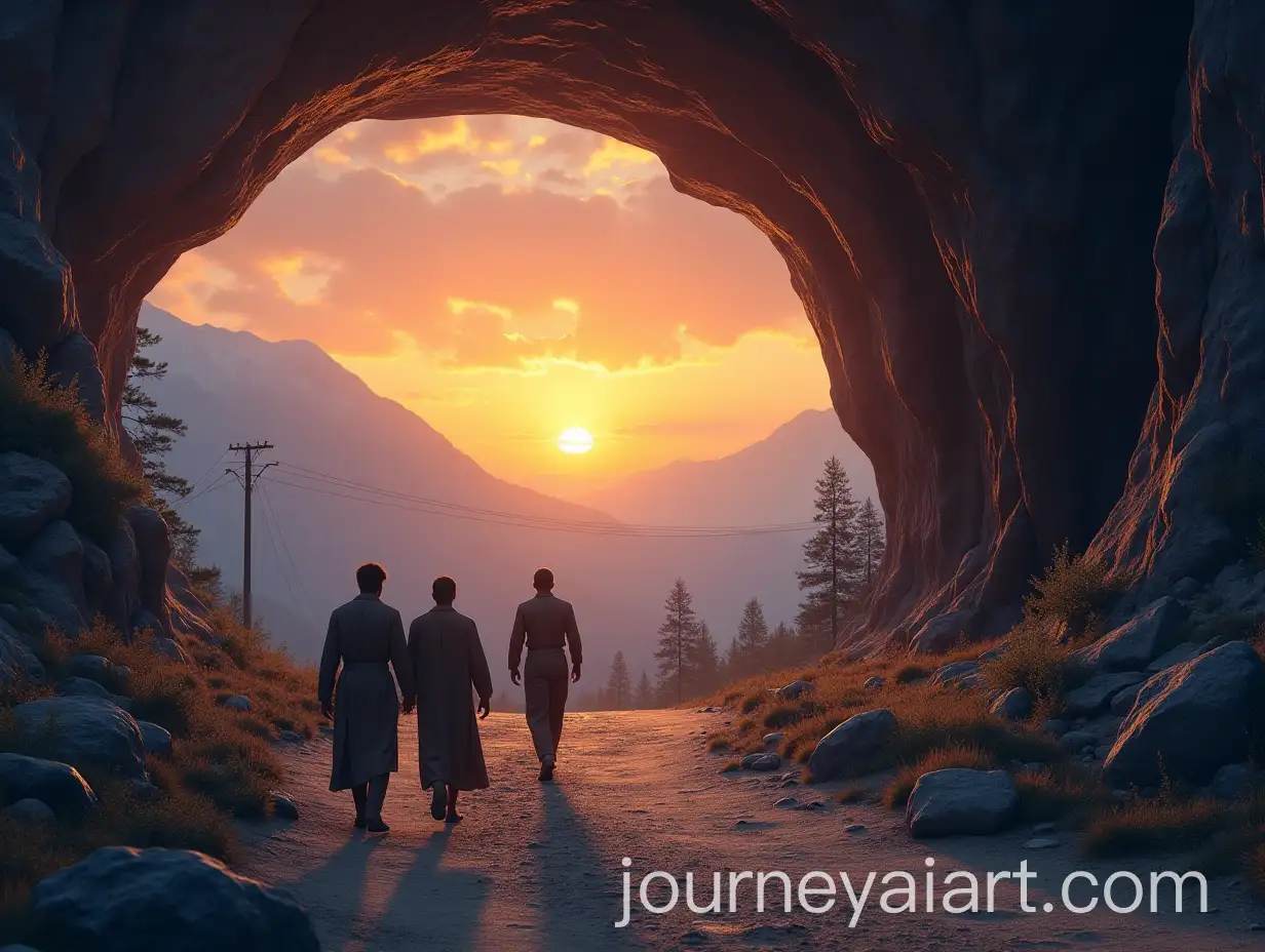 Three-Men-Seeking-Divine-Help-in-a-Mountain-Laurel-After-a-Rock-Blocks-Their-Path