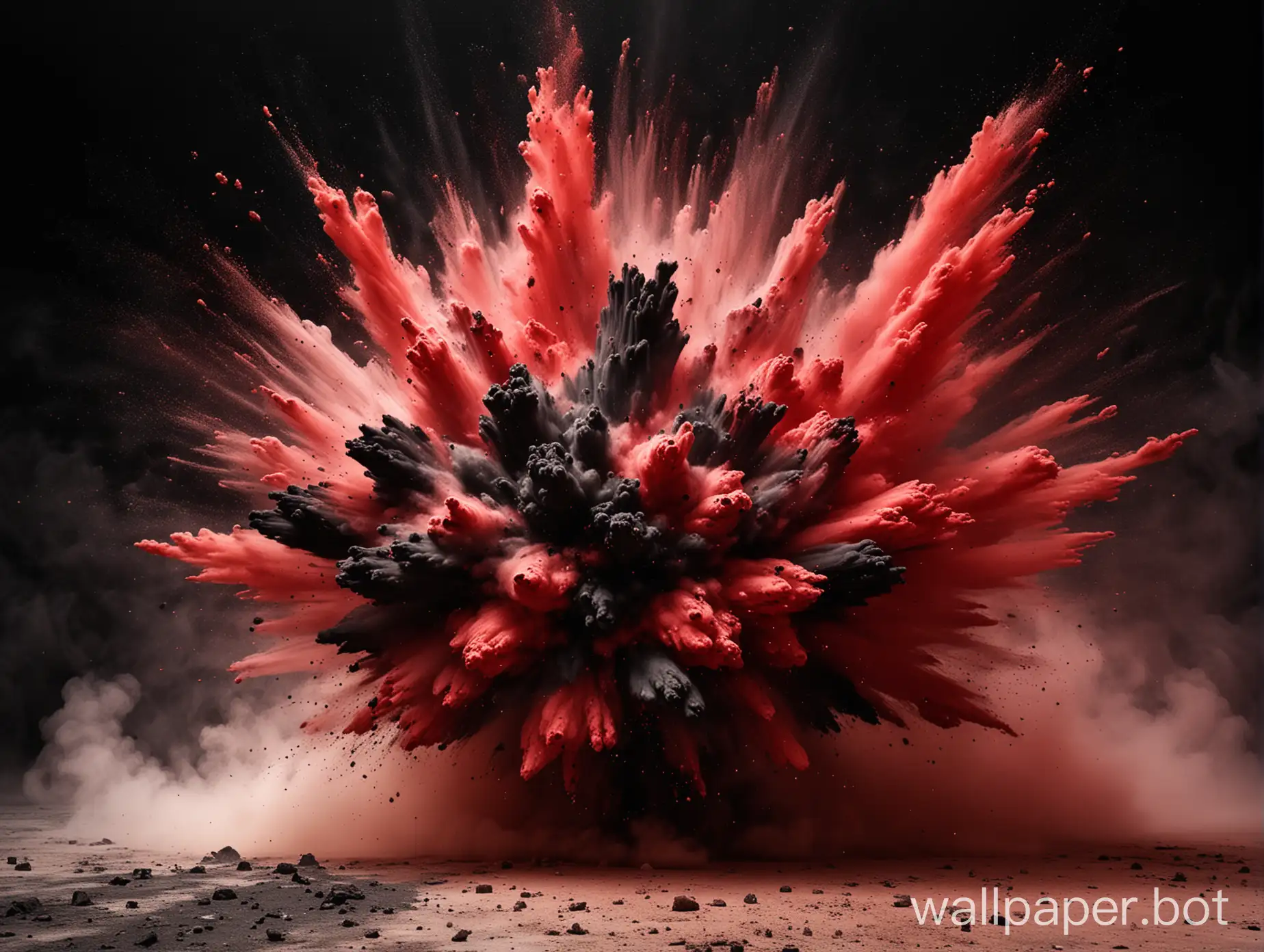 dust explosion in black and red