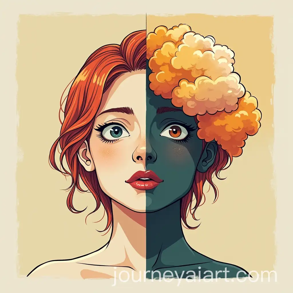 Minimalist-Comic-Strip-Featuring-a-Woman-and-Cloud-of-Artistic-Thoughts