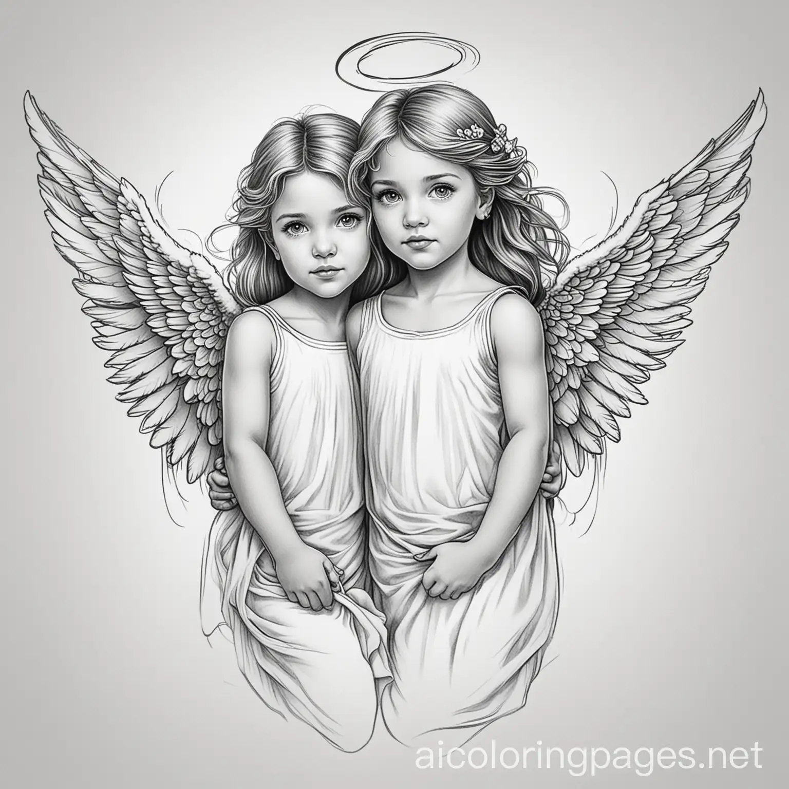 Two-Beautiful-Daughters-Entering-Heaven-with-Angel-Arm-Tattoo-Sleeve-Design