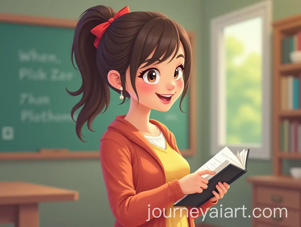 Asian-English-Teacher-in-Pixar-Cartoon-Style-Holding-a-Book