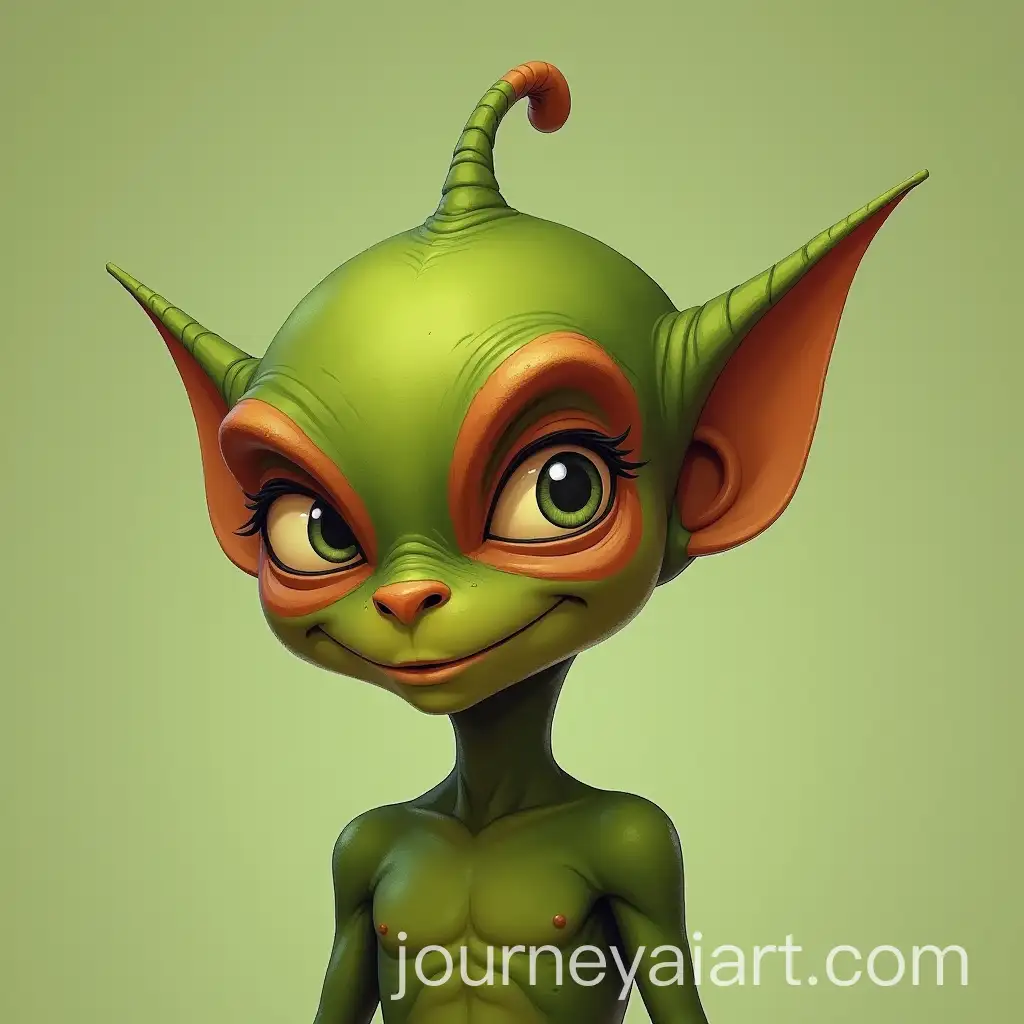 Green-Martian-Character-with-Brown-Mask-and-Antennas