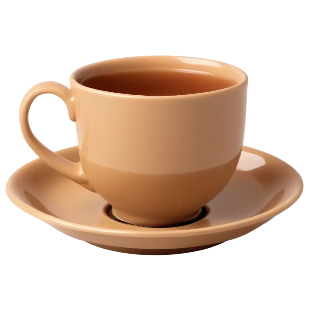 Beige-Mug-of-Tea-on-a-Saucer-Side-View-PNG-HighQuality-Transparent-Image-for-Versatile-Use