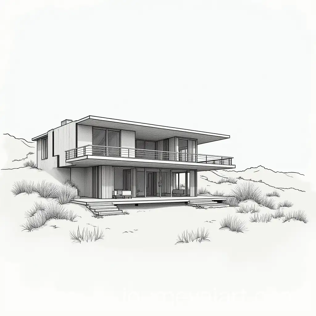 Sketches-of-Modern-Beach-House-Architecture-with-Scenic-Coastal-ViewsAI-Art-Prompt-Expansion