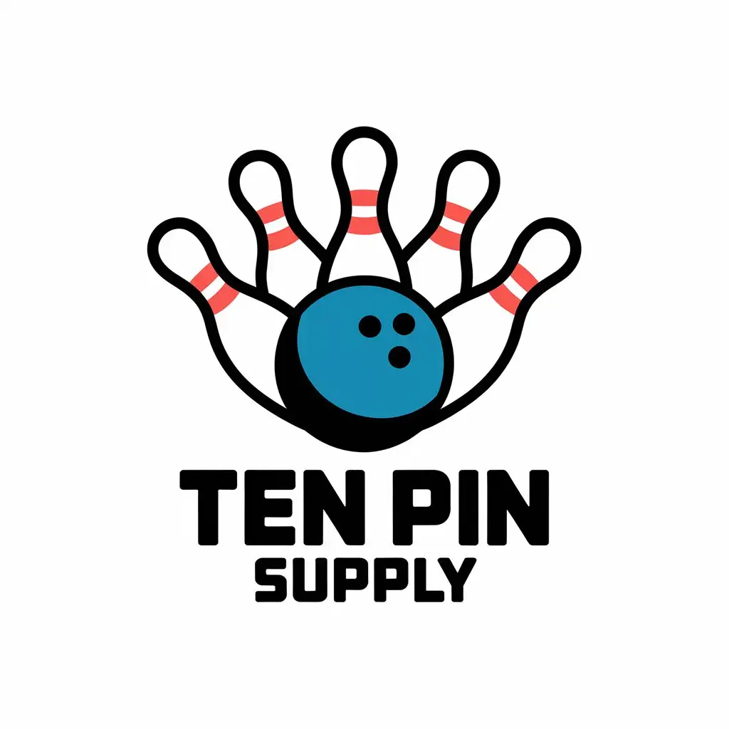 LOGO Design for Ten Pin Supply Bowling Theme with Modern and Clean Style