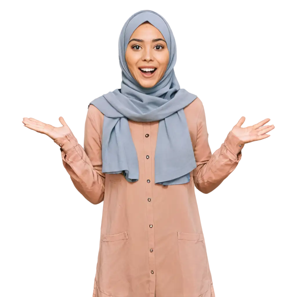 Excited-Hijabed-Girl-Sharing-Interesting-News-PNG-Image-for-Versatile-Use