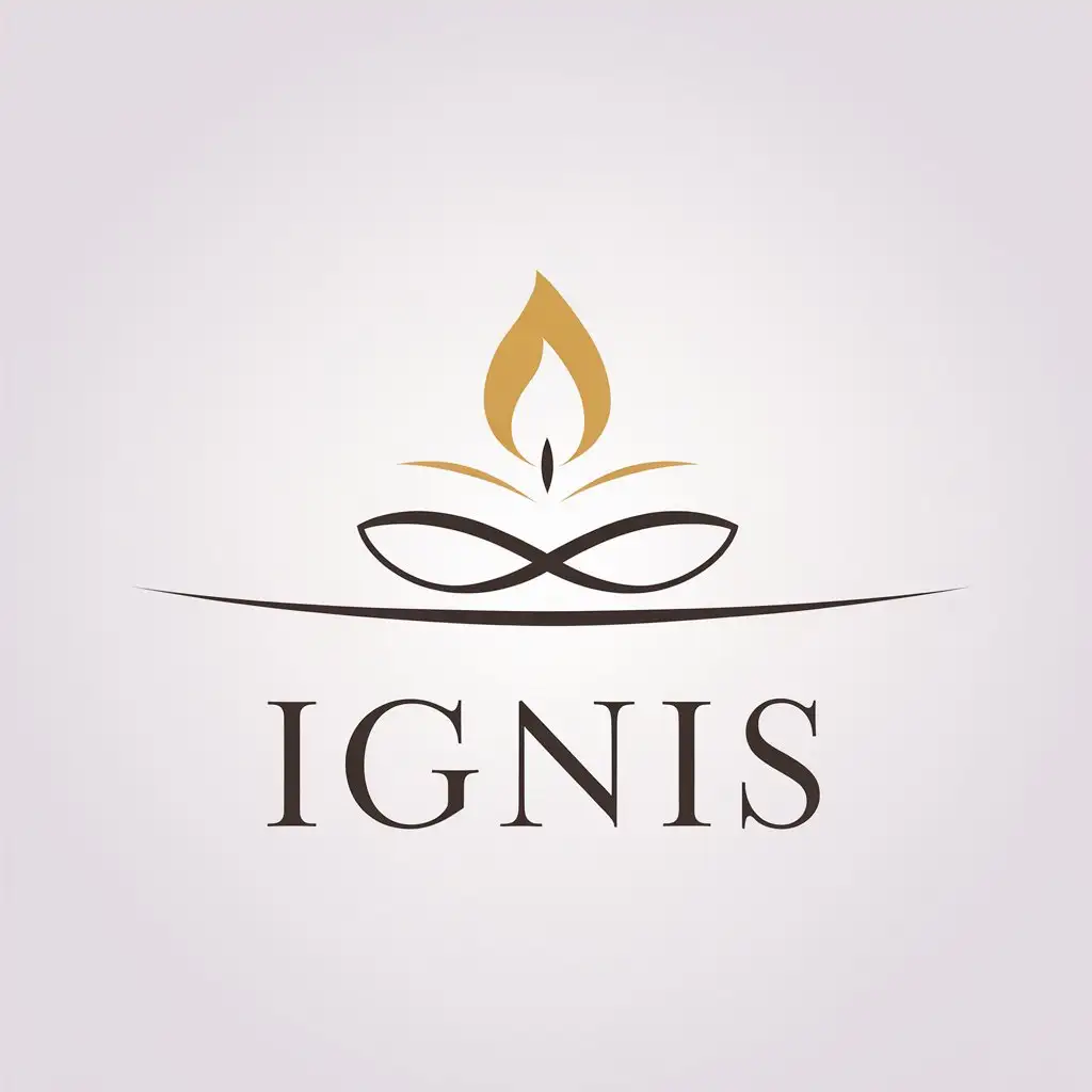 LOGO Design for Ignis Minimalistic Candle Light Theme for Beauty Spa Industry