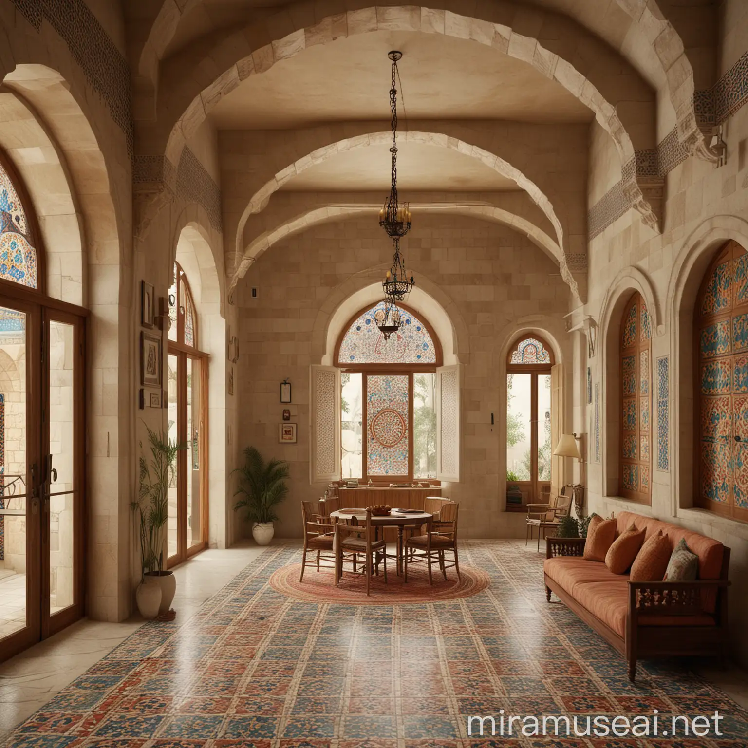 Traditional Lebanese Interior Design with Colorful Tile Work and Vintage Furniture