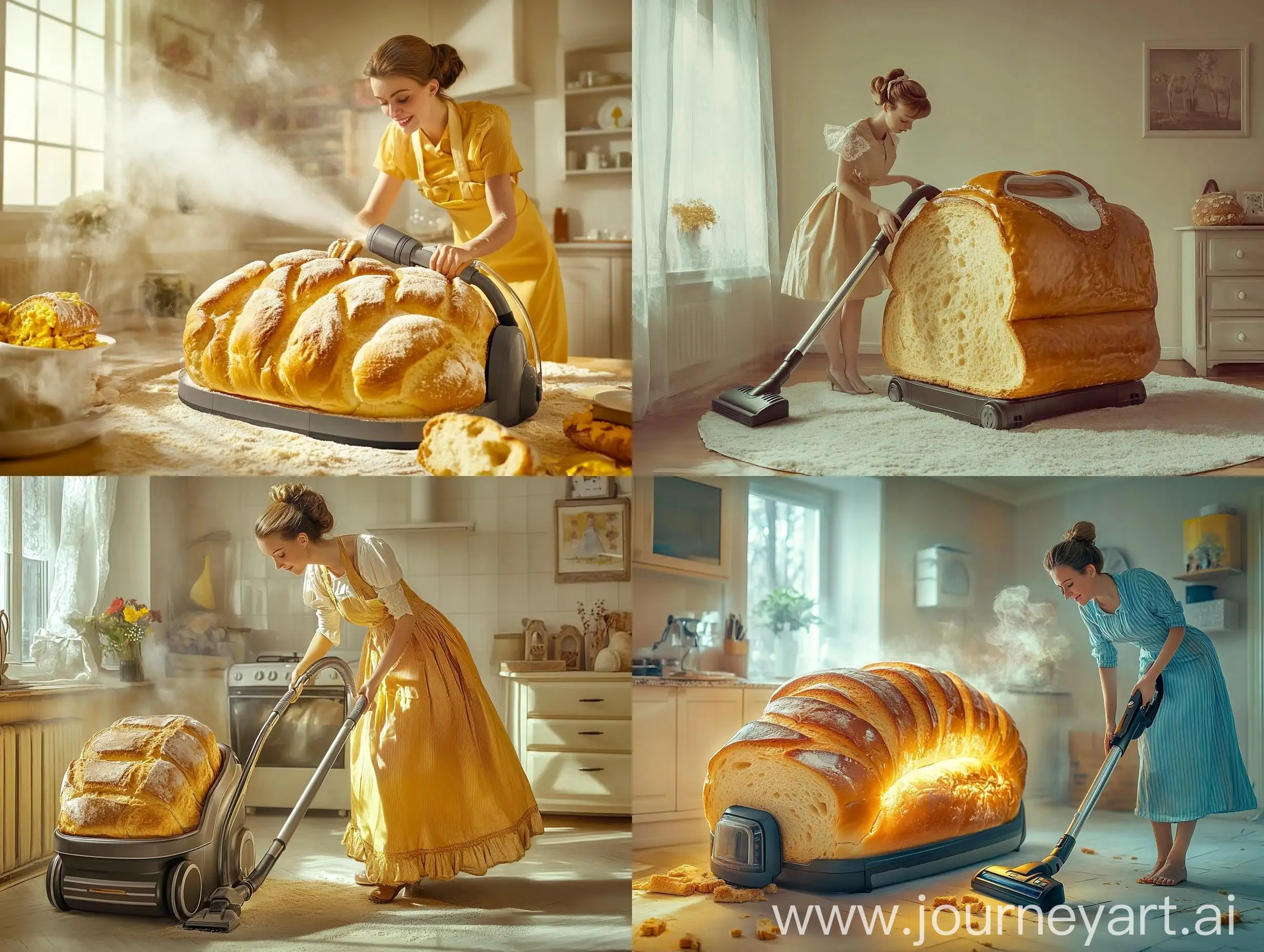 Hostess-Vacuuming-Bread-House-with-Advertising-Photo