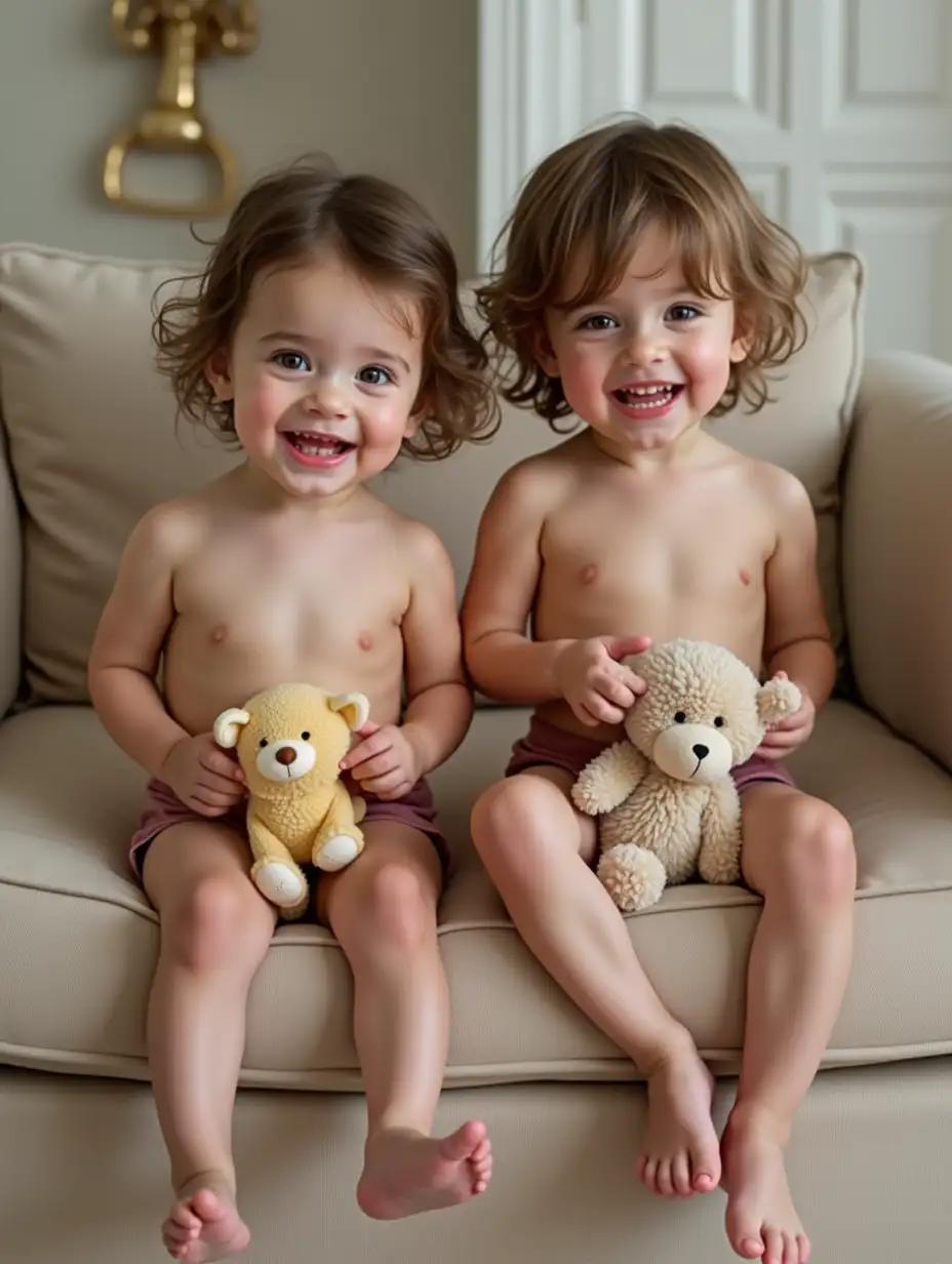 Two-Toddler-Girls-Posing-with-Stuffed-Animals-in-Playroom