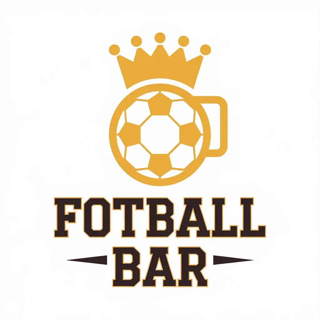 LOGO Design for Football Bar Ball and Beer Mug Crown Theme in Vector Style