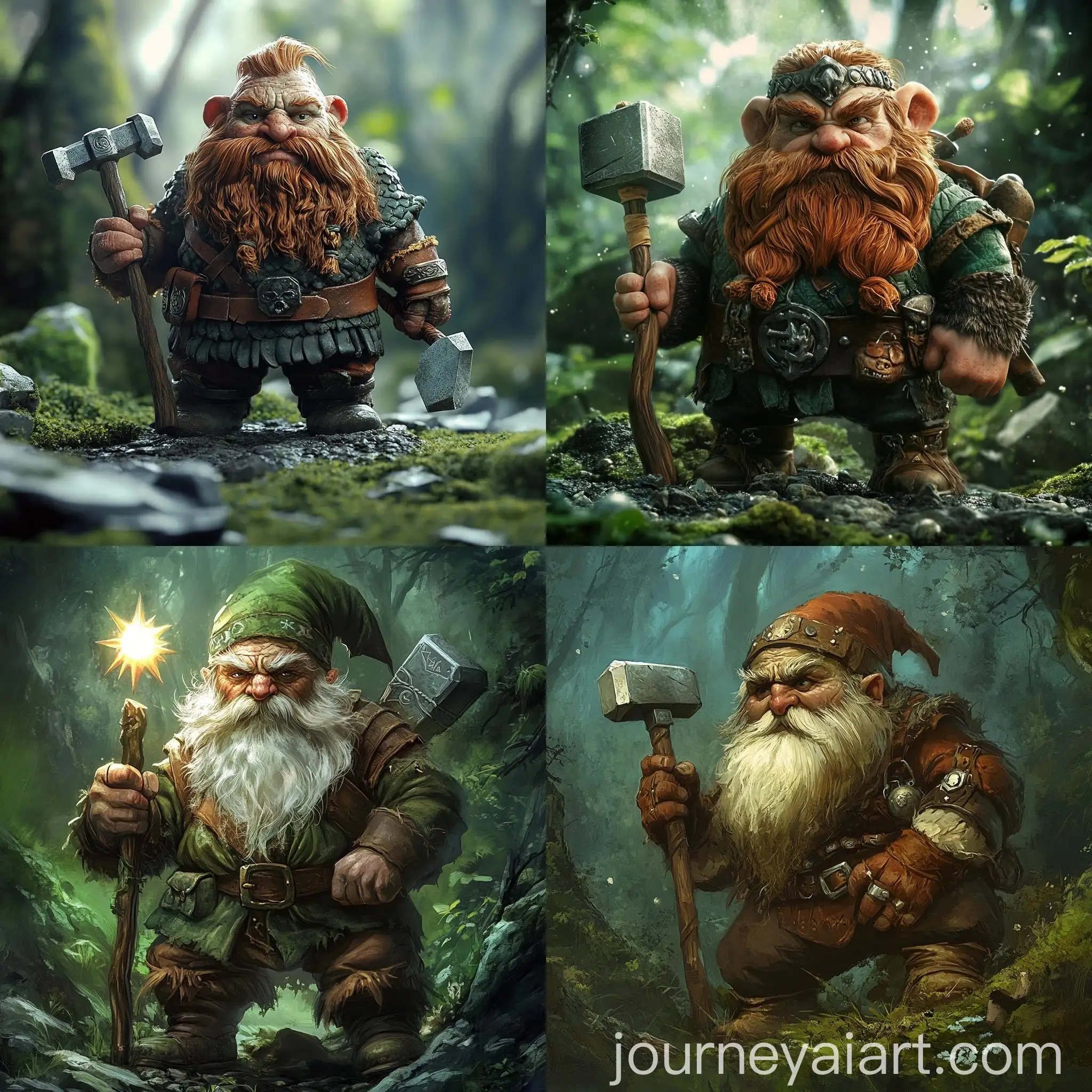 Grumpy-Dwarf-with-Morning-Star-and-Hammer-in-Rough-Green-Environment