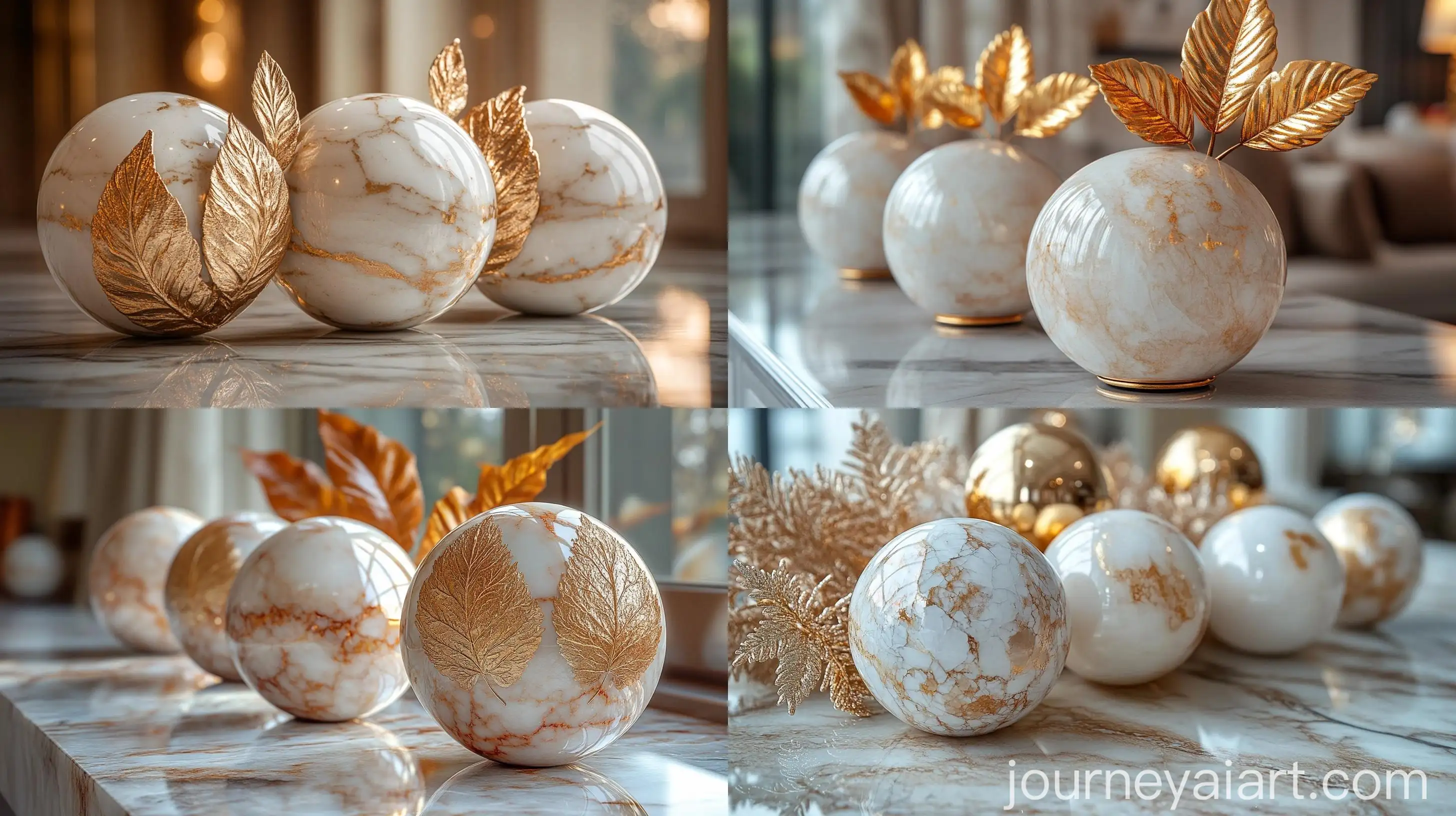 Elegant-White-and-Gold-Decorative-Spheres-on-Polished-Marble-Surface