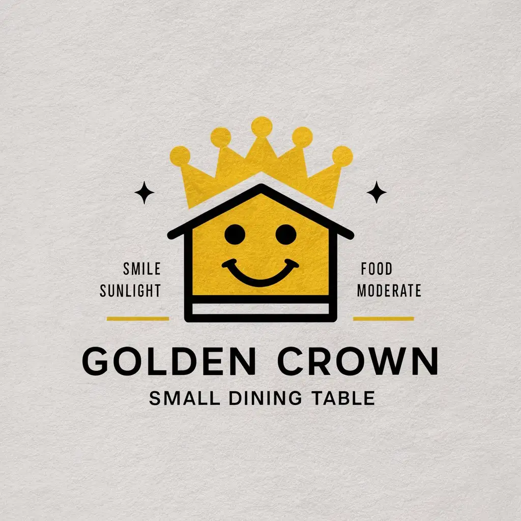 LOGO-Design-for-Golden-Crown-Small-Dining-Table-House-Sunlight-Smile-and-Food-Theme