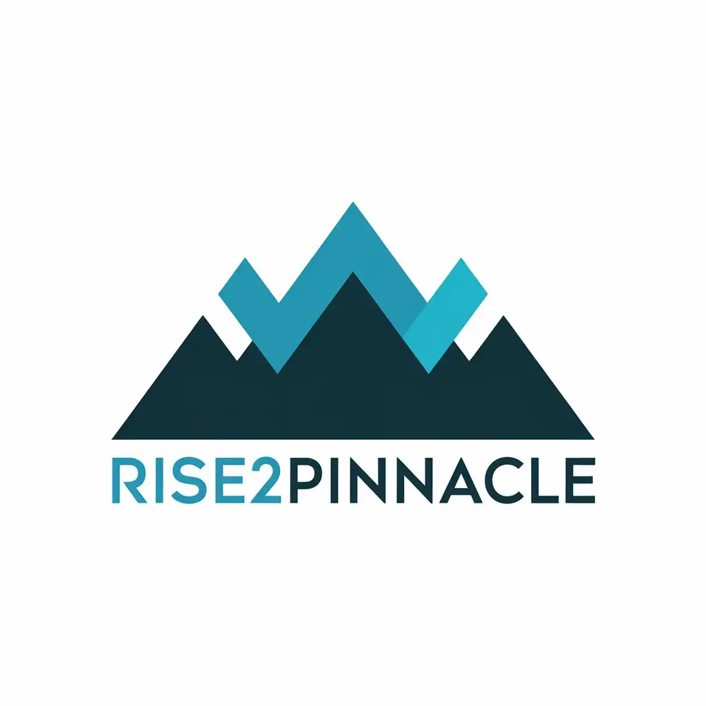 LOGO Design for Rise2Pinnacle Mountain Peak Symbol with Clear Background for a Professional and Motivational Look