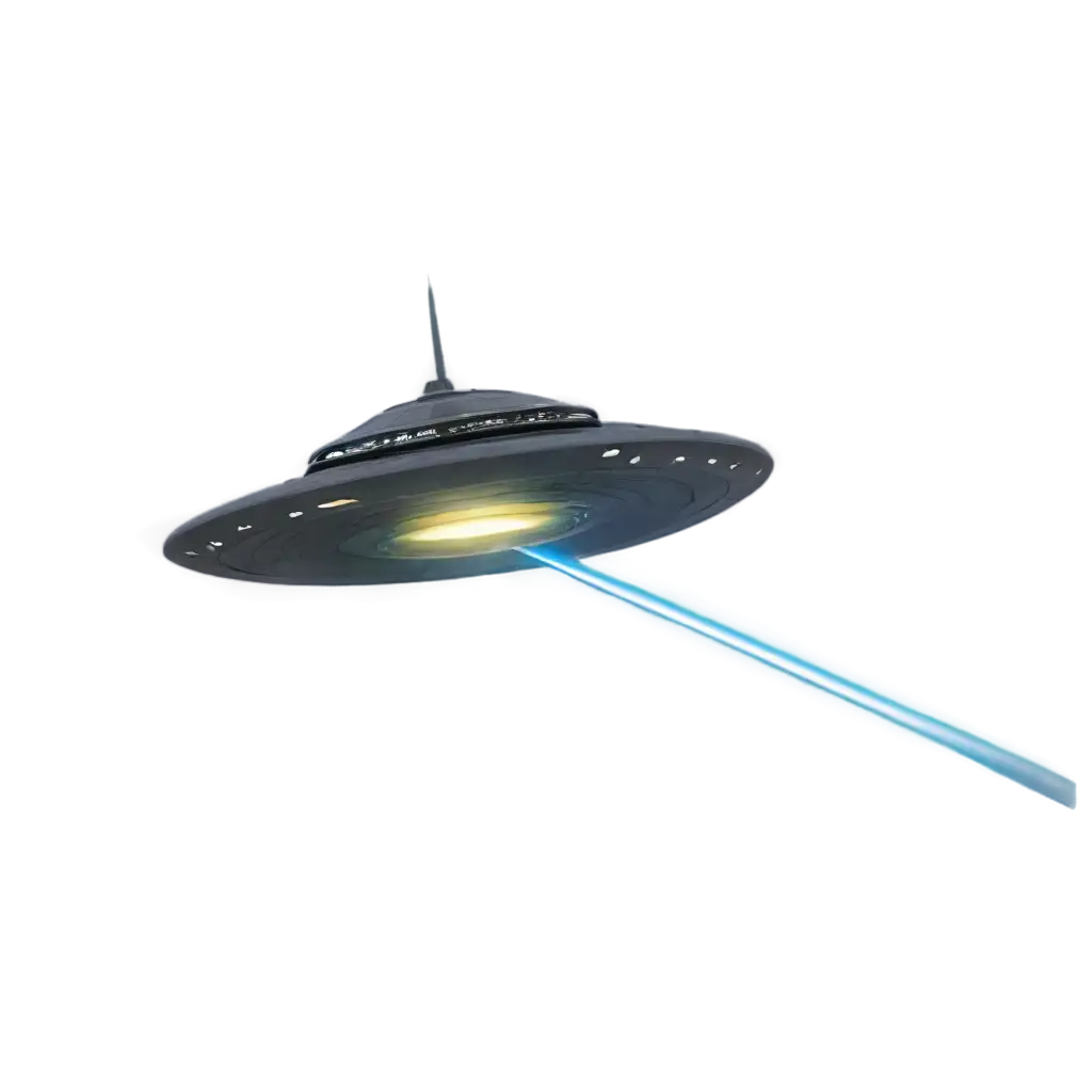 A flying saucer shooting a laser beam