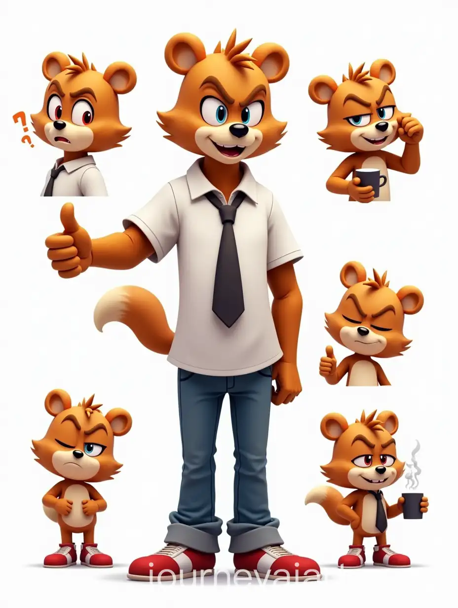 Anthropomorphic-Bear-Expressing-Emotions-in-Sonic-Style